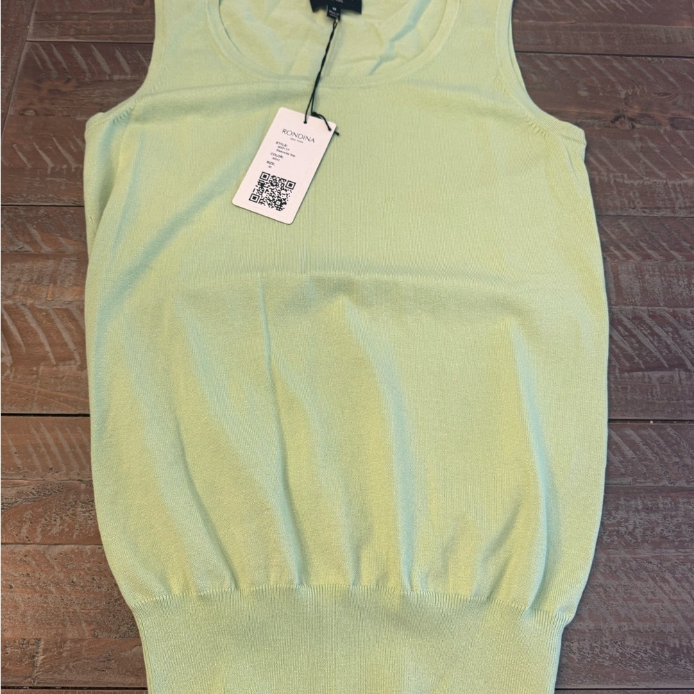 NWT Rondina New York Sleeveless Tank Top - Mint Green Sz Medium Silk Blend
